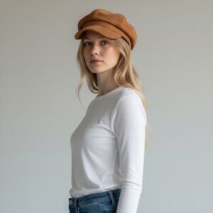 Newsboy Cap/Baker boy cap(s), Gadsby hat, Black & Tan size 7 in across